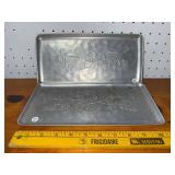 Vintage Aluminum Tray with Floral Design