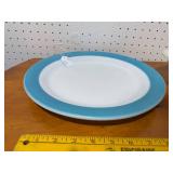 Vintage Turquoise Rim Platter & Starburst Mixing Bowl Set