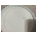 Vintage Turquoise Rim Platter & Starburst Mixing Bowl Set