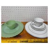 Vintage Fire-King Jadeite Cup & Saucer and Noritake China Set