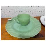 Vintage Fire-King Jadeite Cup & Saucer and Noritake China Set