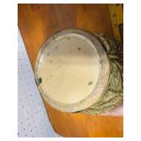 Vintage Glazed Pottery Planter, Intricate Detailing