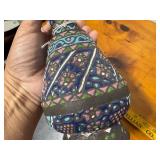 Vintage Hand-Painted Brass Vase with Artistic Design