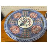 Lot of 2 Decorative Patterned Plates - Floral Motif