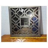 Decorative Square Mirror with Geometric Pattern