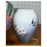 Decorative Ceramic Vase Pair with Floral & Nature Designs