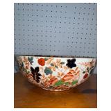 Large Decorative Floral Ceramic Bowl - 14 Inch Diameter