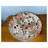 Large Decorative Floral Ceramic Bowl - 14 Inch Diameter
