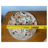 Large Decorative Floral Ceramic Bowl - 14 Inch Diameter