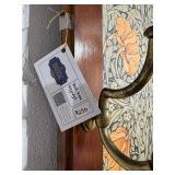 Antique Art Nouveau Hall Tree with Marble Shelf and Floral Pattern