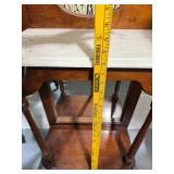Antique Art Nouveau Hall Tree with Marble Shelf and Floral Pattern