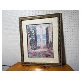 Framed Artwork with Sea View Interior Scene