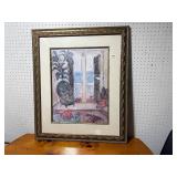 Framed Artwork with Sea View Interior Scene
