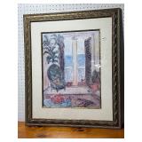 Framed Artwork with Sea View Interior Scene