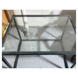 Contemporary Metal Frame Glass Top Table