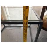 Contemporary Metal Frame Glass Top Table