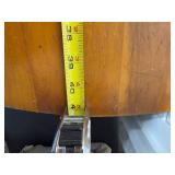 Vintage Drop-Leaf Table with Rustic Finish and Measuring Tape