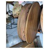 Pair of Vintage Ceramic Table Lamps with Pleated Fabric Shades