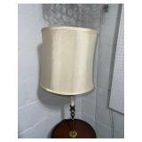 Vintage Floor Lamp with Built-In Table and Brass Accents
