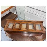 Vintage Wooden Wall Cabinet with Glass Doors