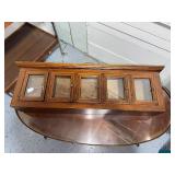 Vintage Wooden Wall Cabinet with Glass Doors