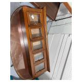 Vintage Wooden Wall Cabinet with Glass Doors