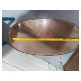 Vintage Oval Glass Coffee Table with Wooden Pedestal Legs