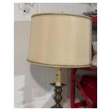 Vintage Style Ornate Table Lamp with Elegant Cream Shade