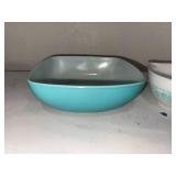 Vintage Pyrex Mixing Bowls - Turquoise & Patterned Design