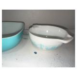 Vintage Pyrex Mixing Bowls - Turquoise & Patterned Design
