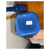 Vintage Cobalt Blue Glass Decanter Set with Stoppers - Not intended for food