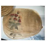 Glass Serving Tray with Bamboo Design & Assorted Placemats