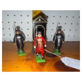 Vintage Cast Iron Guard Figurines with Tower Set