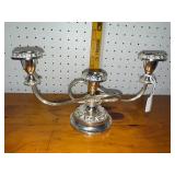 Elegant Silver-Plated Candelabra - 3 Arm Decorative Piece