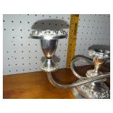 Elegant Silver-Plated Candelabra - 3 Arm Decorative Piece