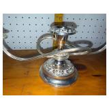 Elegant Silver-Plated Candelabra - 3 Arm Decorative Piece
