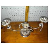 Elegant Silver-Plated Candelabra - 3 Arm Decorative Piece