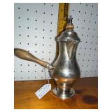 Vintage Silver-Plated Chocolate Pot with Wooden Handle
