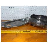 Vintage Silver-Plated Footed Bowl & Serving Tray Set