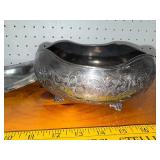 Vintage Silver-Plated Footed Bowl & Serving Tray Set