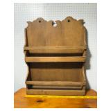 Vintage Wooden Wall Shelf with Two-Tier Storage