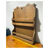 Vintage Wooden Wall Shelf with Two-Tier Storage