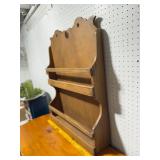 Vintage Wooden Wall Shelf with Two-Tier Storage