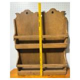 Vintage Wooden Wall Shelf with Two-Tier Storage