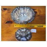 Silver-Plated Ornate Covered Dish with Floral Design