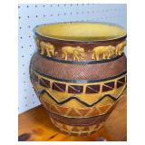 Elephant-Themed Decorative Planter with Intricate Design