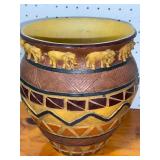 Elephant-Themed Decorative Planter with Intricate Design