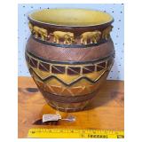 Elephant-Themed Decorative Planter with Intricate Design