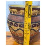 Elephant-Themed Decorative Planter with Intricate Design