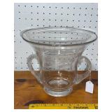 Clear Glass Urn with Dual Handles